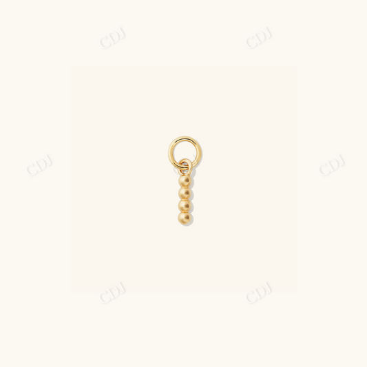 Beaded Single Hoop Charm  customdiamjewel 10 KT Solid Gold Yellow Gold 