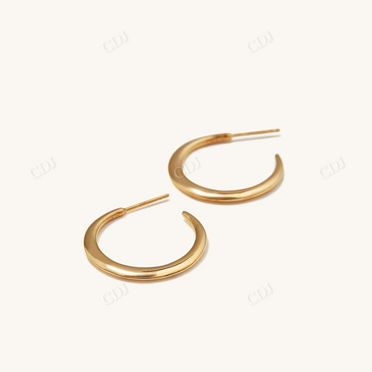 14K Solid Gold Editor Hoops Earrings For Girls  customdiamjewel 10 KT Solid Gold Yellow Gold 