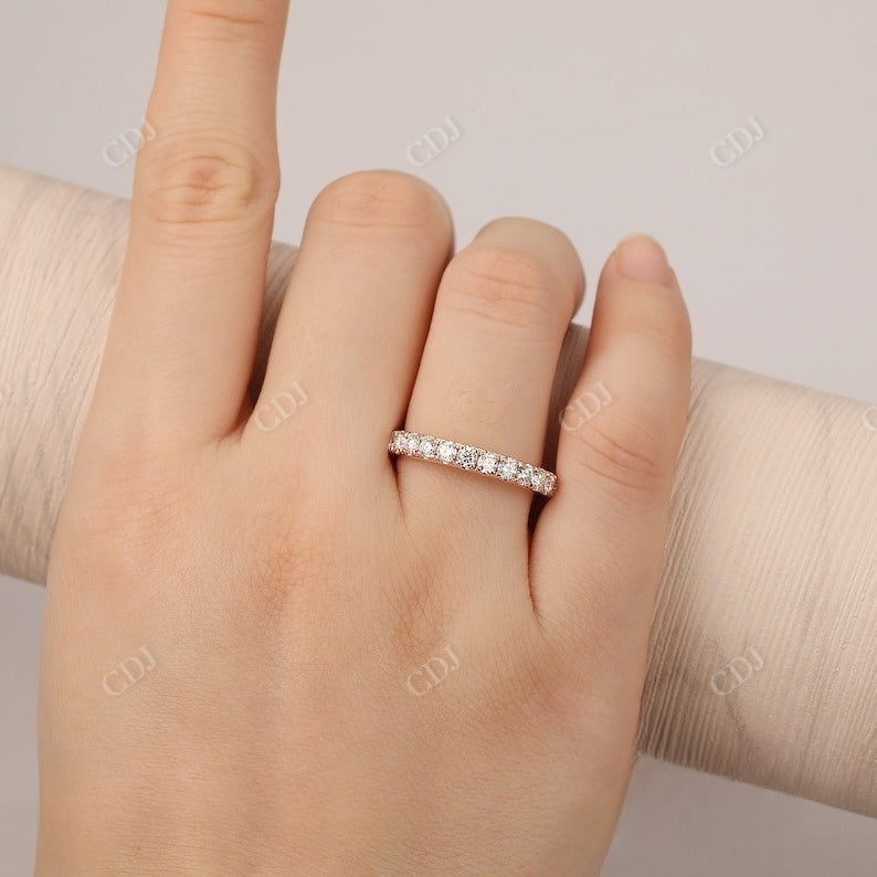 1.06CT Round Cut Real Diamond Wide Vintage Wedding Band customdiamjewel