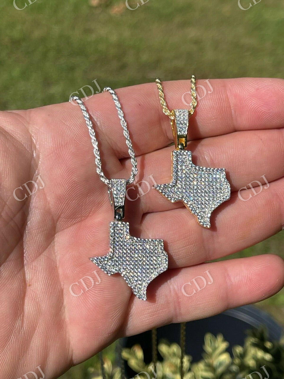 14k Gold Hip Hop Texas State Shape Pendant customdiamjewel