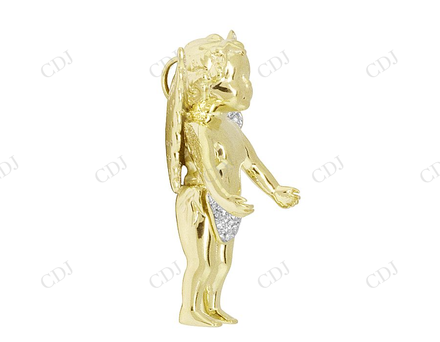 925 VVS Moissanite Cherub Baby Angel Diamond Pendant Hip Hop Pendent CustomDiamJewel