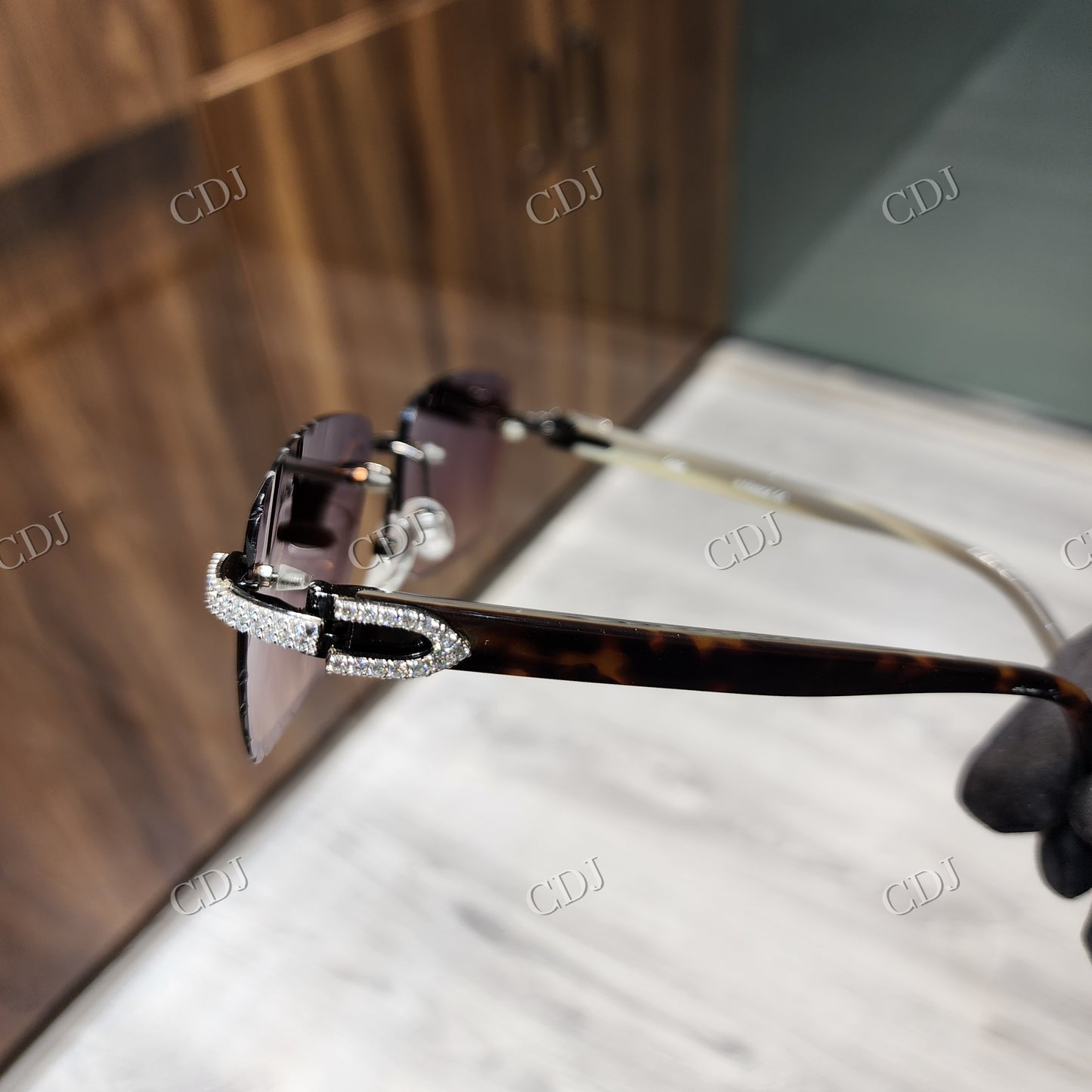 Rectangle Shape Moissanite Diamond Sunglasses For Rapper hip hop jewelry CustomDiamJewel