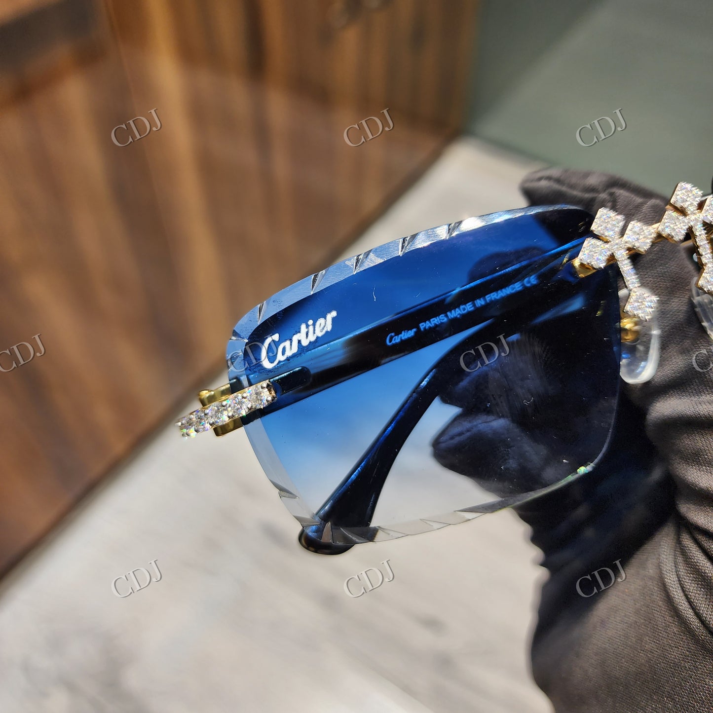 Moissanite Diamond Rectangle Shape Sunglasses hip hop jewelry CustomDiamJewel