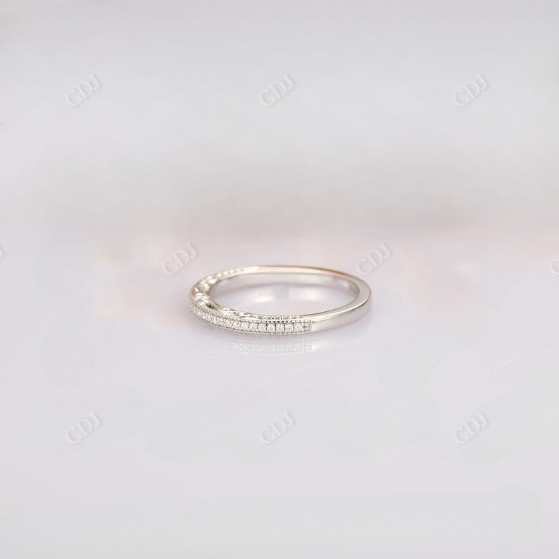 Round Cut Milgrain Lab Grown Diamond Wedding Band Wedding Band customdiamjewel