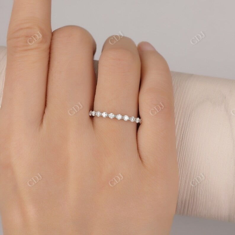 0.36CT Round Cut Real Diamond Stacking Wedding Band customdiamjewel