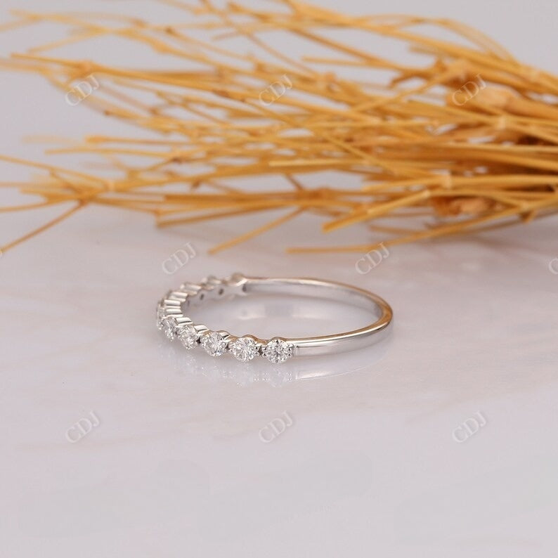Round White Gold Lab Grown Diamond Wedding Band Wedding Band customdiamjewel