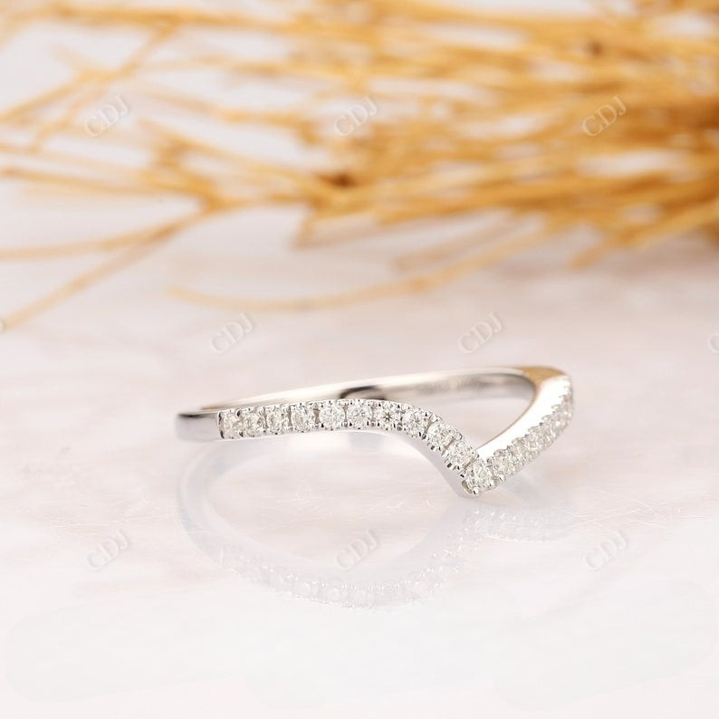 Round Cut Curved Lab Grown Diamond Wedding Band Wedding Band customdiamjewel