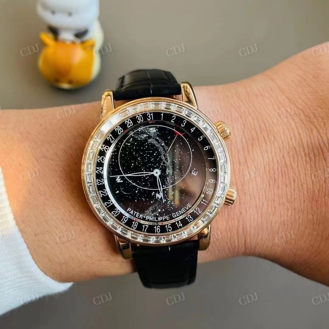 Black Belt Bugatte Diamond Moissanite Watch customdiamjewel