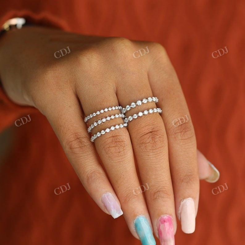 Single Prong Natural Wedding Band Women customdiamjewel