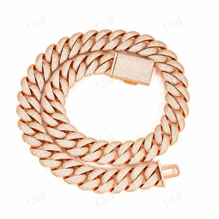 Rose Gold Iced Out Hip Hop Cuban link Chain hip hop jewelry customdiamjewel