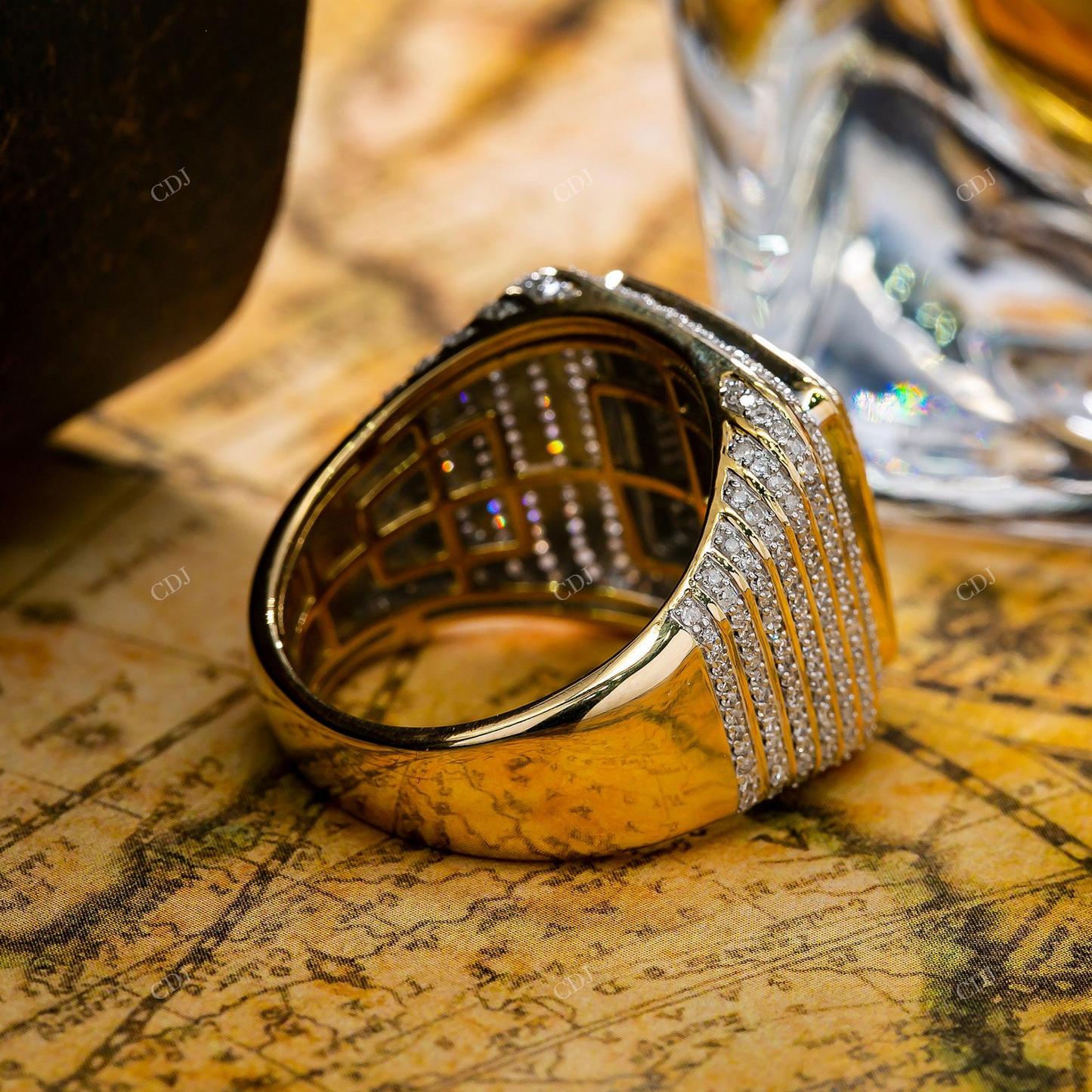 VVS Moissanite Iced Out Square Men's Ring hip hop jewelry customdiamjewel