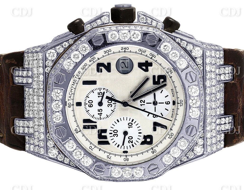 Fully Iced Out Custom Moissanite Bust Down Watch customdiamjewel