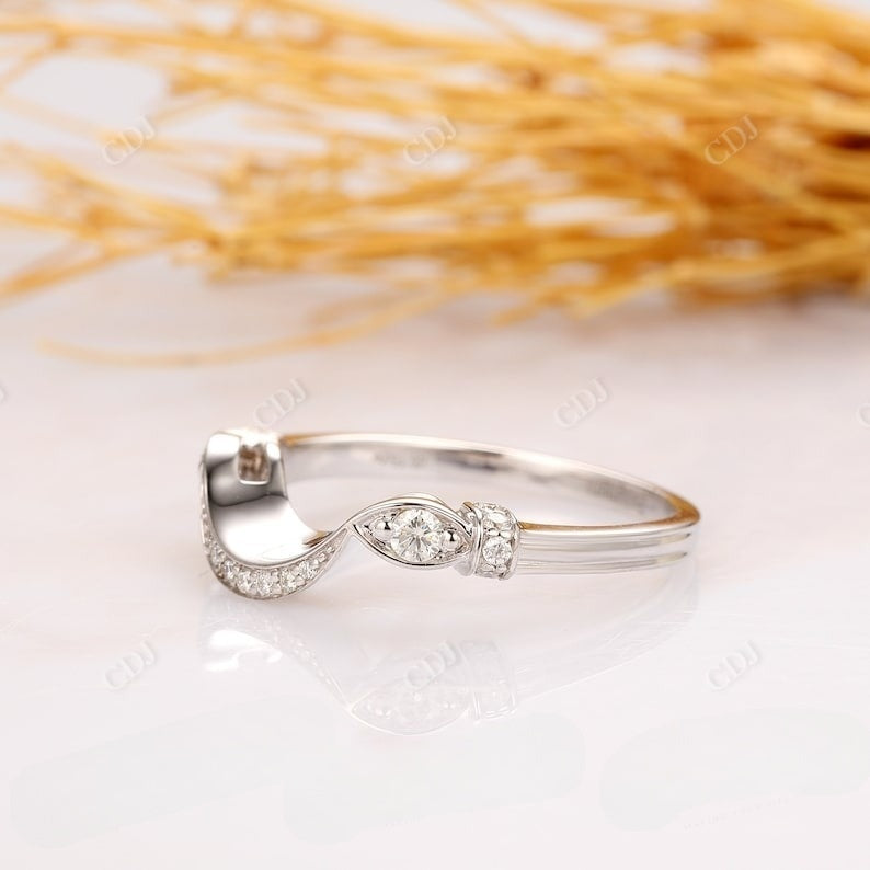 Curved Round Cut Lab Grown Diamond Wedding Band Wedding Band customdiamjewel