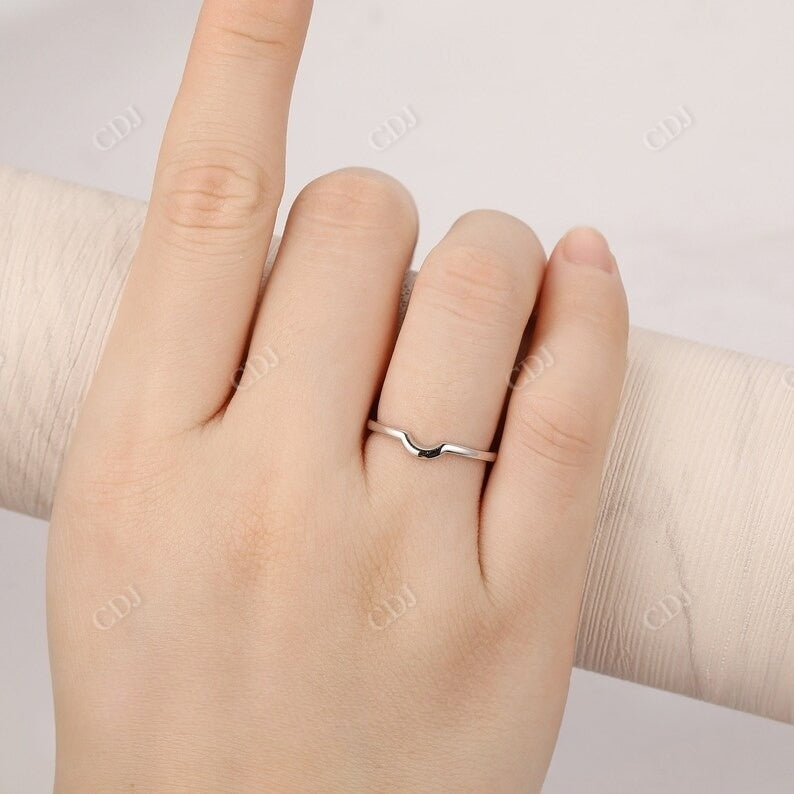 14K Solid Yello Gold Plain Curved Wedding Band customdiamjewel