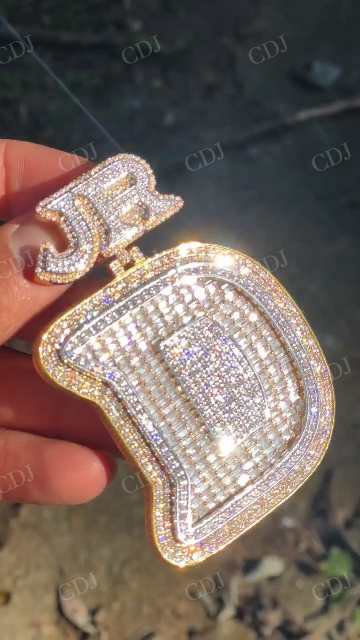 Custom letter D 10K Gold Pendant hip hop jewelry customdiamjewel