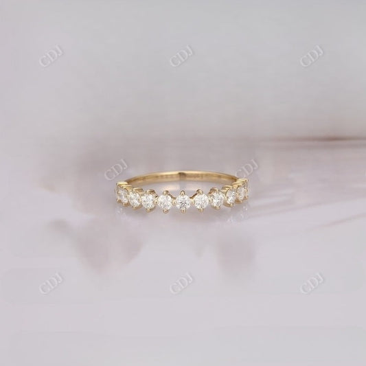 0.62CTW Round Cut Natural Diamond Half Eternity Wedding Band  customdiamjewel 10 KT Solid Gold Yellow Gold VVS-EF