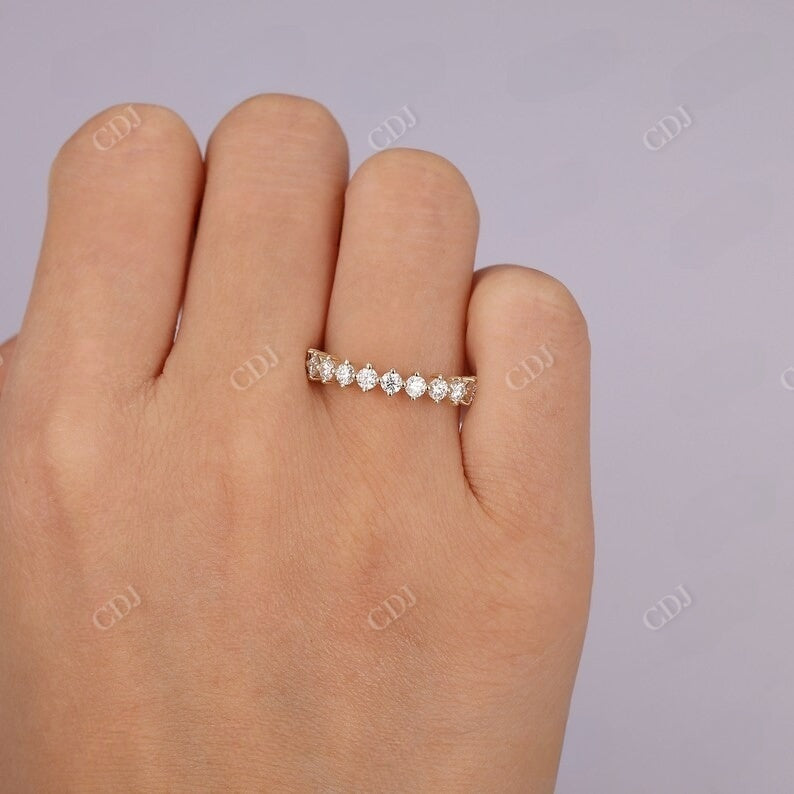 0.62CTW Round Cut Natural Diamond Half Eternity Wedding Band customdiamjewel