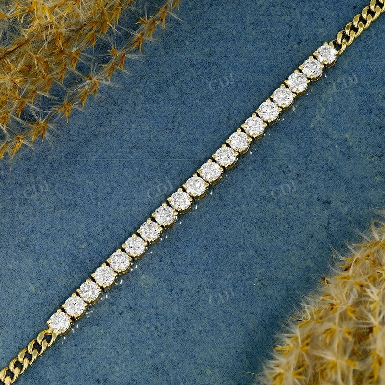 Lab Grown Diamond Cuban Link Tennis Bracelet  customdiamjewel   