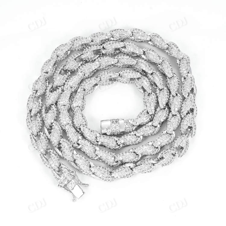 7MM Rope Chain Sterling Silver Iced Out Hip Hop chain hip hop jewelry customdiamjewel