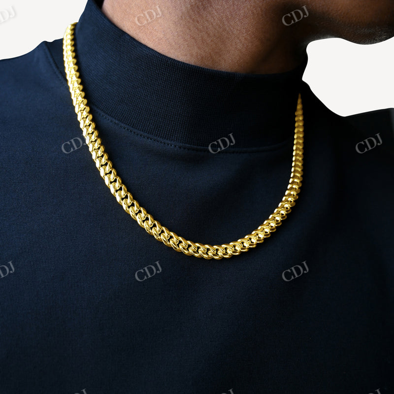 Yellow Gold Miami hip hop Cuban Link Chain For Him customdiamjewel