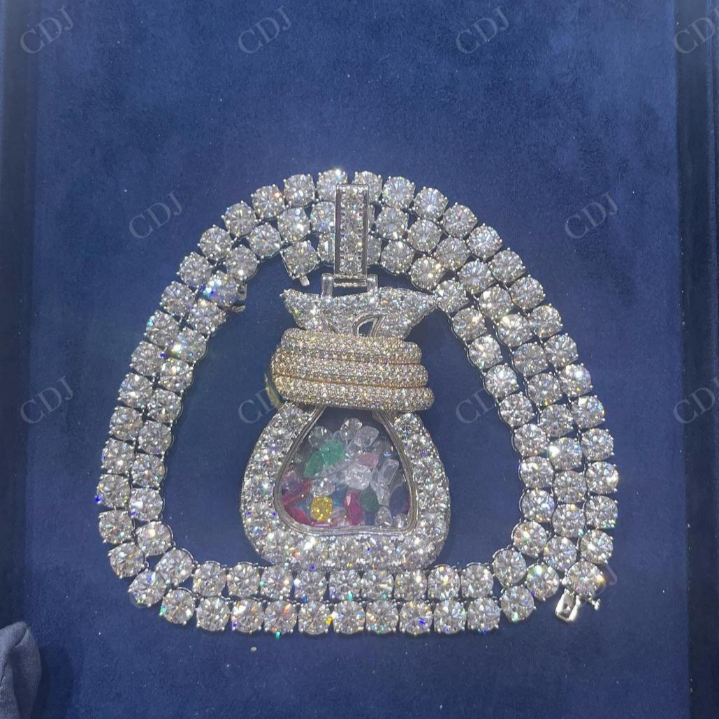 Custom Moissanite Sterling Silver Hip Hop Jewelry hip hop jewelry CustomDiamJewel