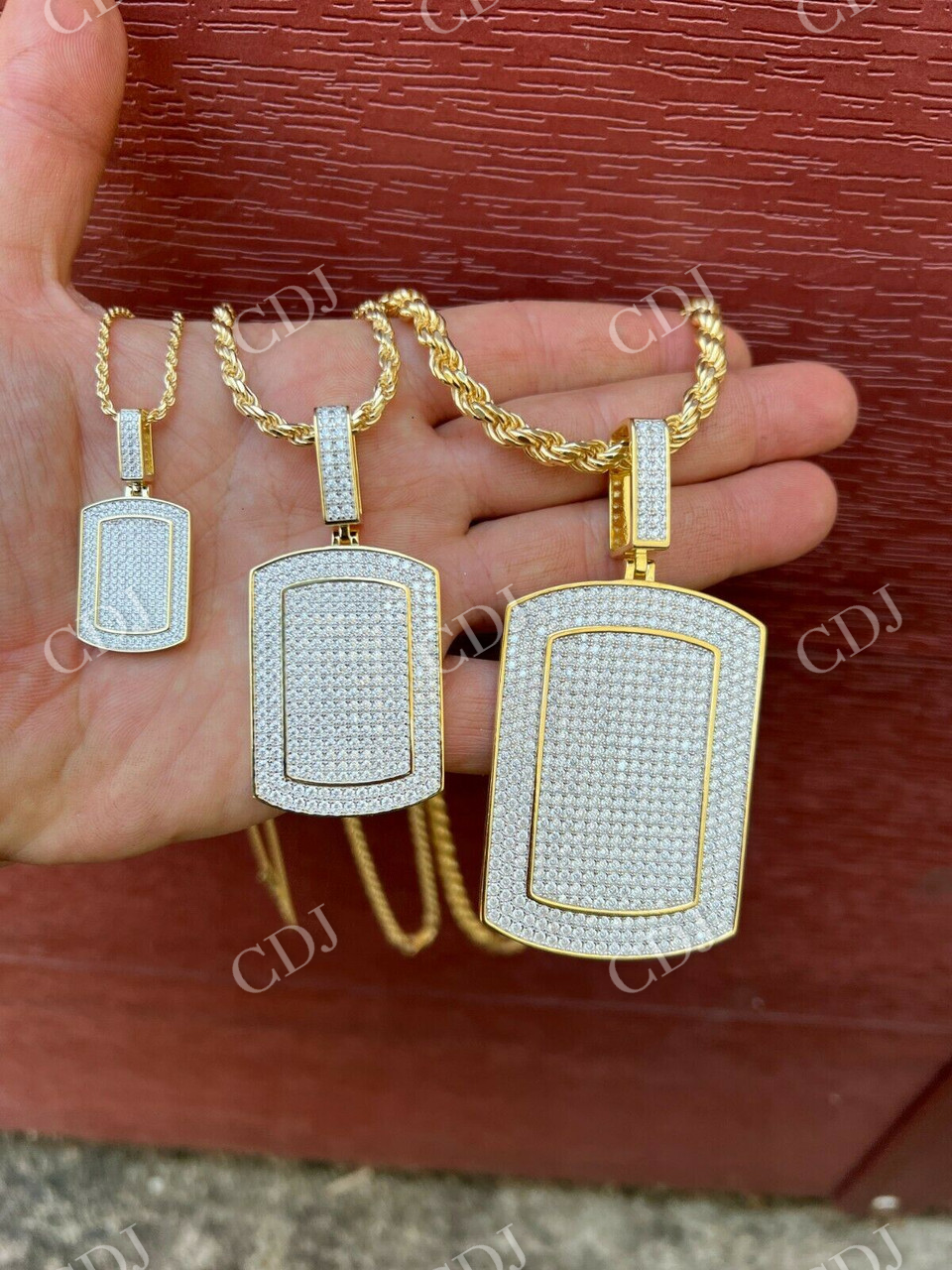 Dog Tag Iced Hip Hop Pendant customdiamjewel