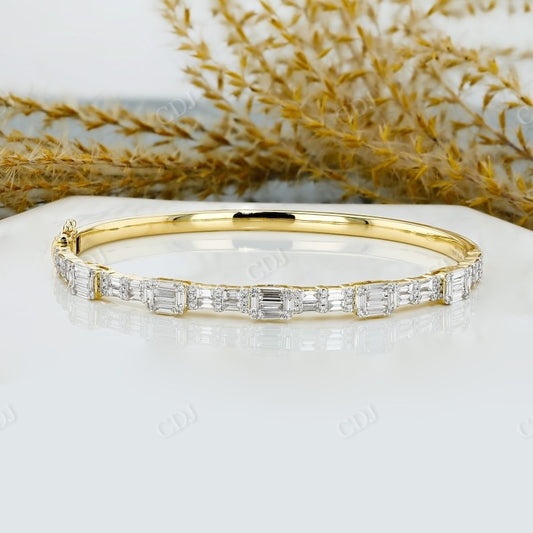 1.85CTW Natural Diamond Raised Baguette and Round Statement Bracelet  customdiamjewel   
