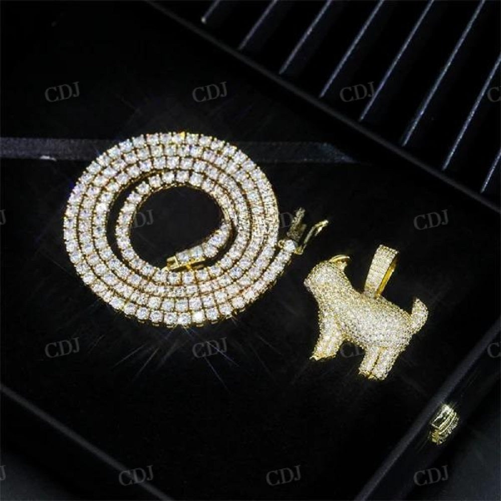Hip Hop Iced Out Goat Diamond Pendant For Men customdiamjewel
