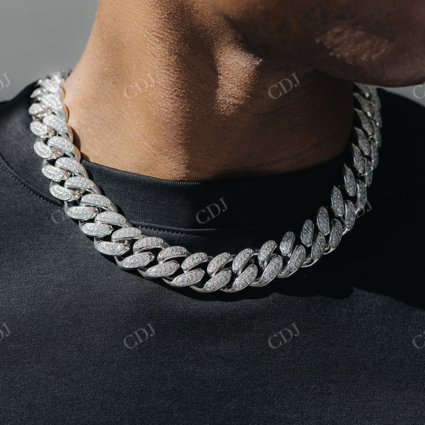 Diamond Prong Set Hip Hop Cuban Chain Necklace customdiamjewel