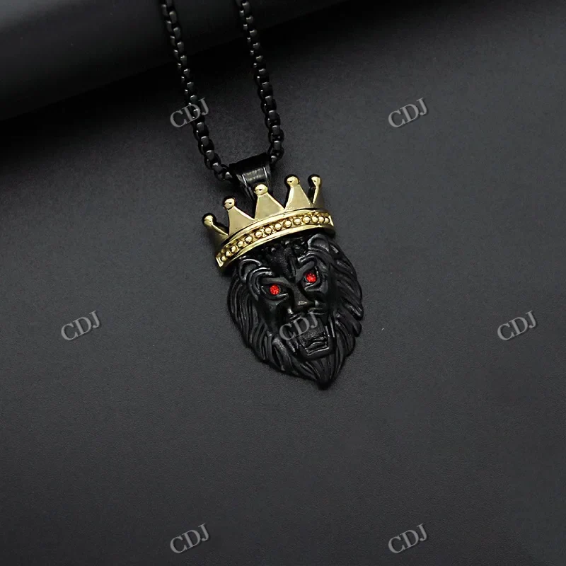 High Quality Lion Face Solid Gold Hip Hop Pendant hip hop jewelry CustomDiamJewel