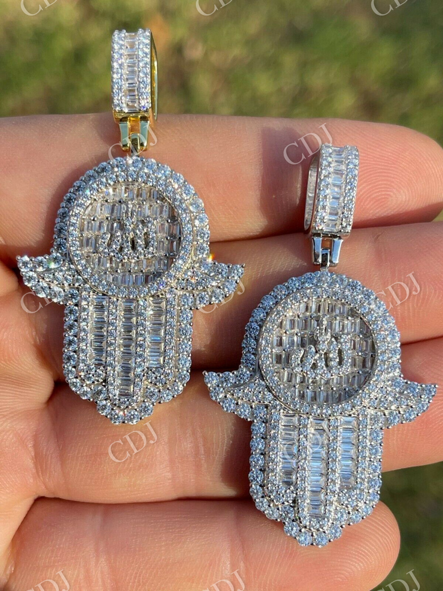 Hand Of Fatima With Islamic Allah Sign Pendant customdiamjewel