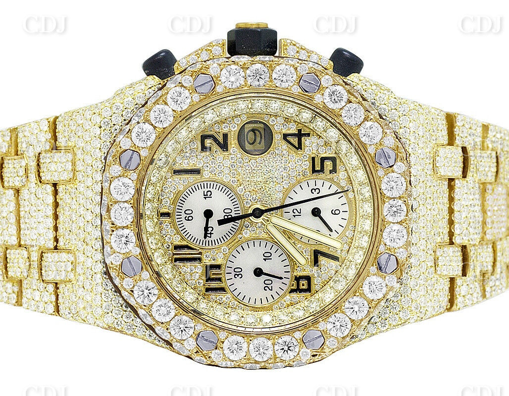Moissanite Studded Hip Hop Iced Out Bust Down Watch customdiamjewel