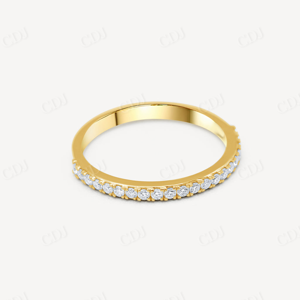 Dainty Round Diamond Half Eternity Wedding Band customdiamjewel