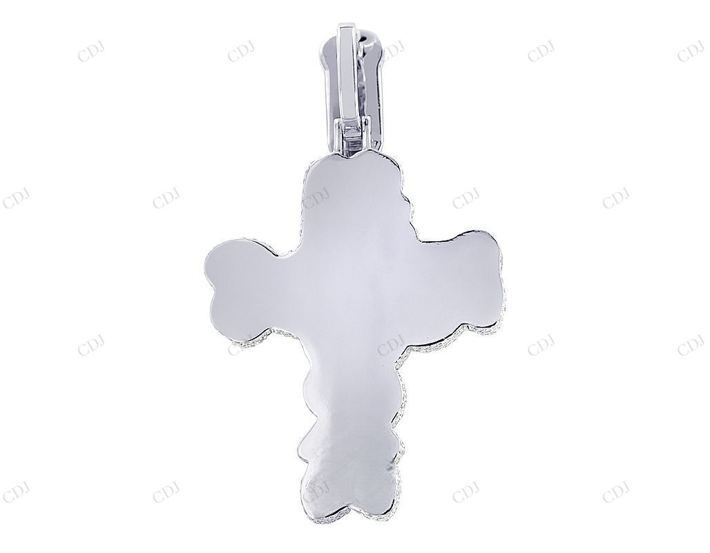2.8 Inch Lab Grown Diamond Cross Pendant in 10K White Gold Hip Hop Pendent CustomDiamJewel