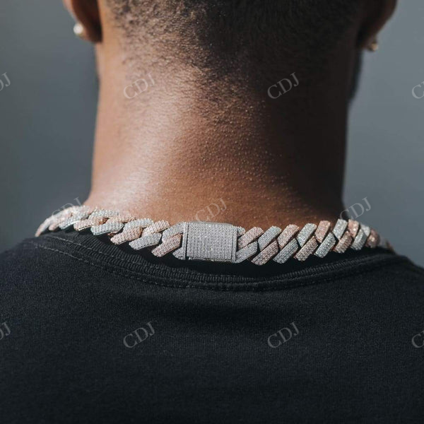 Two Tone Rapper Singer Cuban Link Chain Necklace customdiamjewel