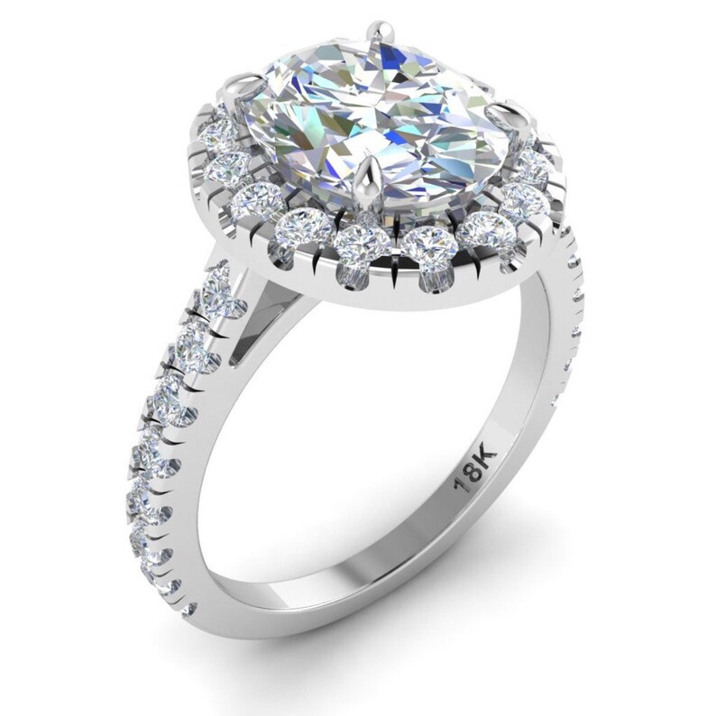 Oval Diamond Cut Halo Eternity Engagement Cut customdiamjewel