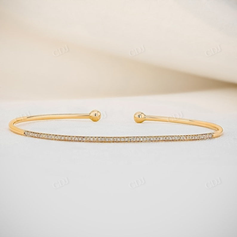 0.16CTW Lab Grown Diamond Flexible Thin Bangle Bracelet  customdiamjewel 10KT Solid Gold Yellow Gold VVS-EF