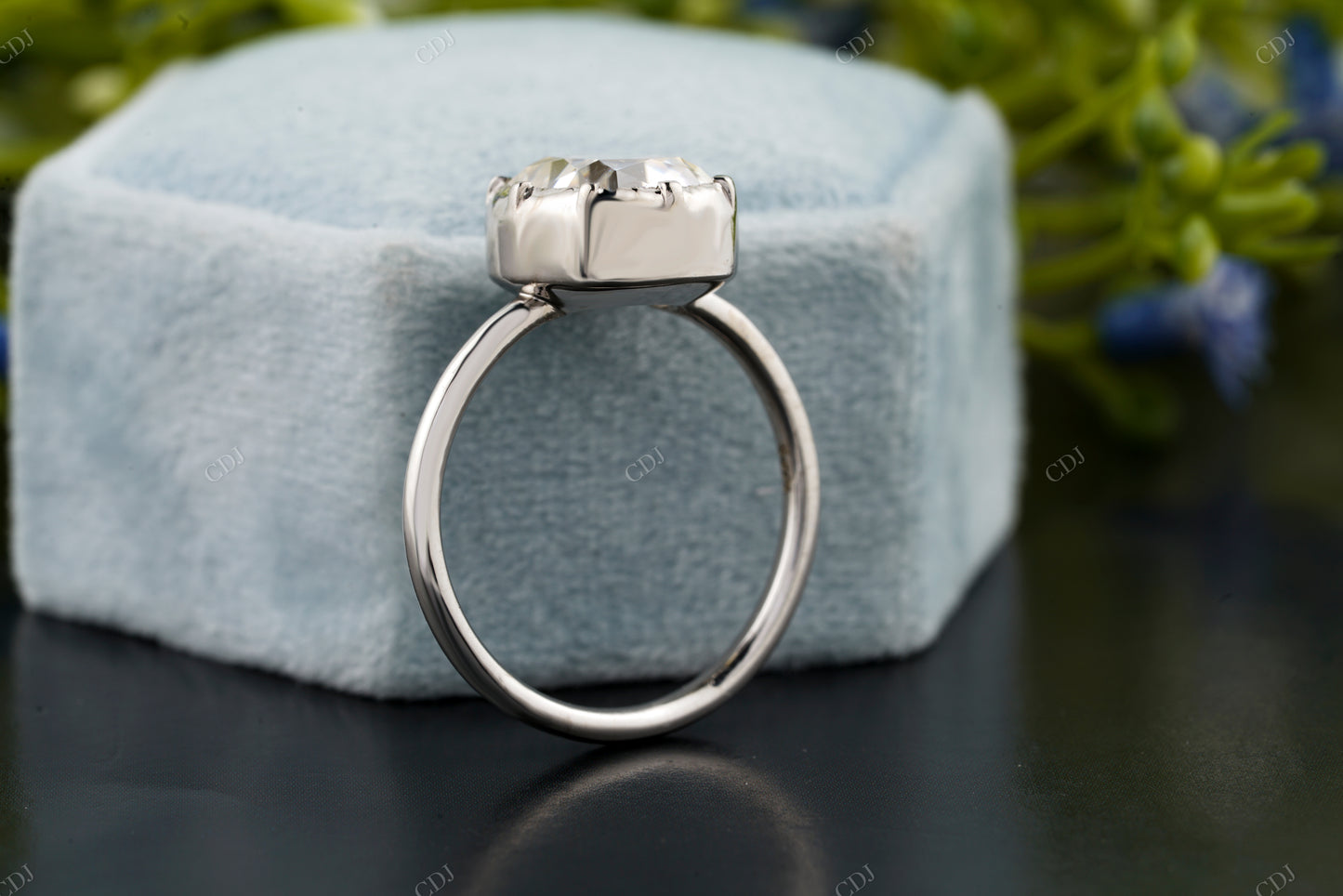 Lab-Grown Diamond Solitaire Cushion Ring