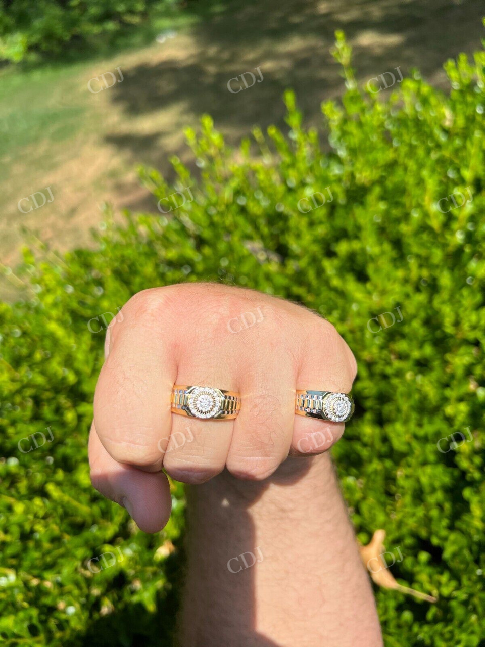 Bling Two Tone Hip Hop Men Ring customdiamjewel