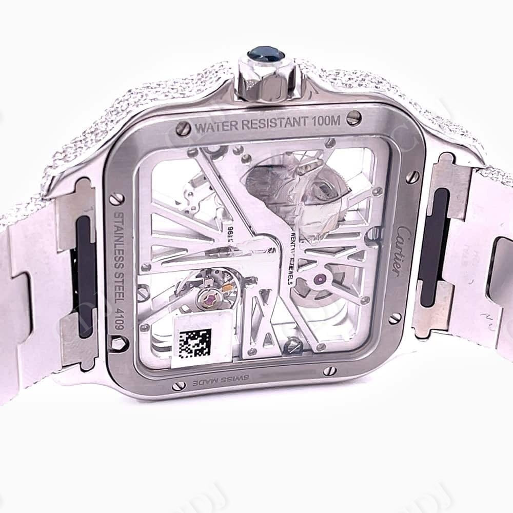 Cartier Skeleton Moissanite Diamond Men's Watch customdiamjewel