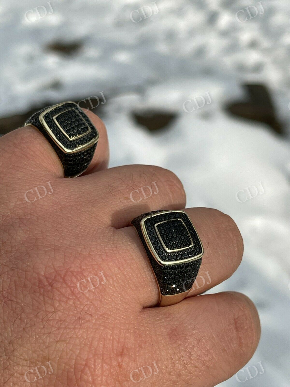 Hip Hop Black Diamond Iced Out Ring customdiamjewel