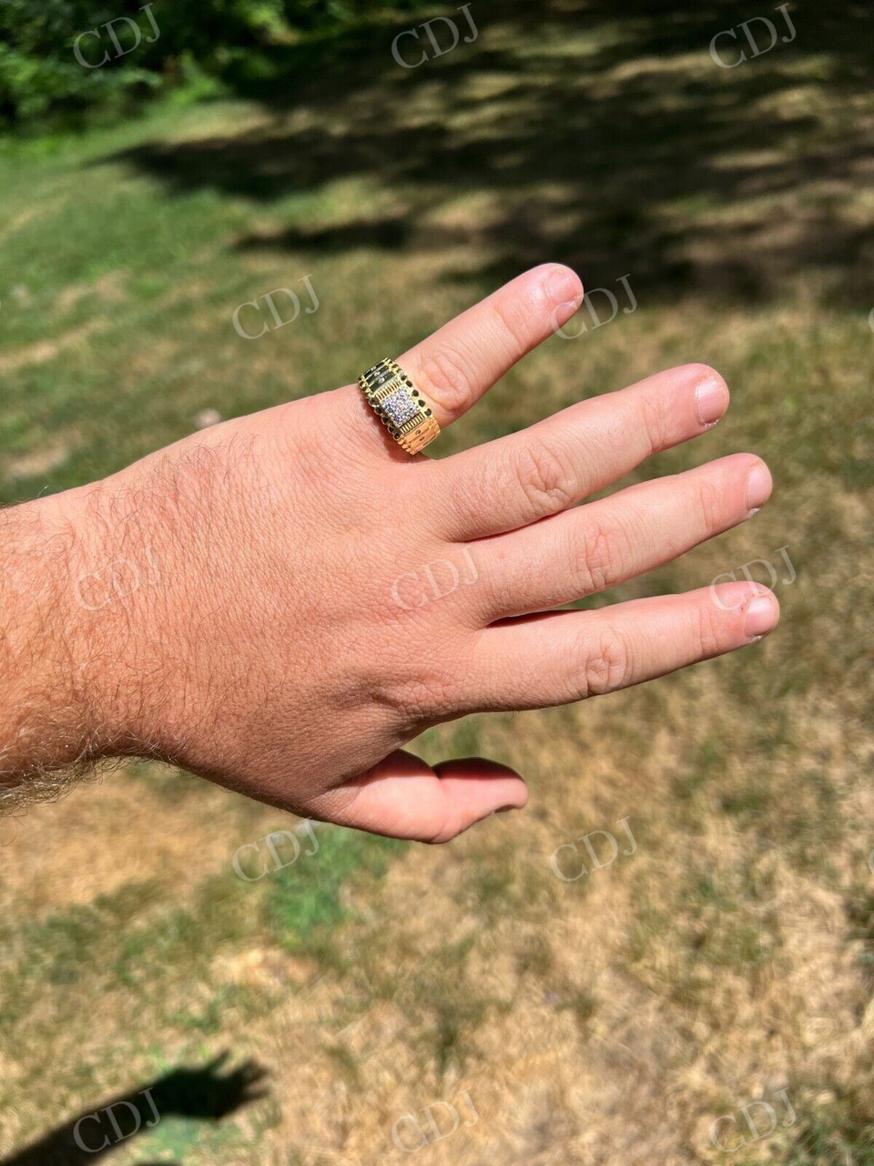 Moissanite Nugget Square Men's Ring customdiamjewel