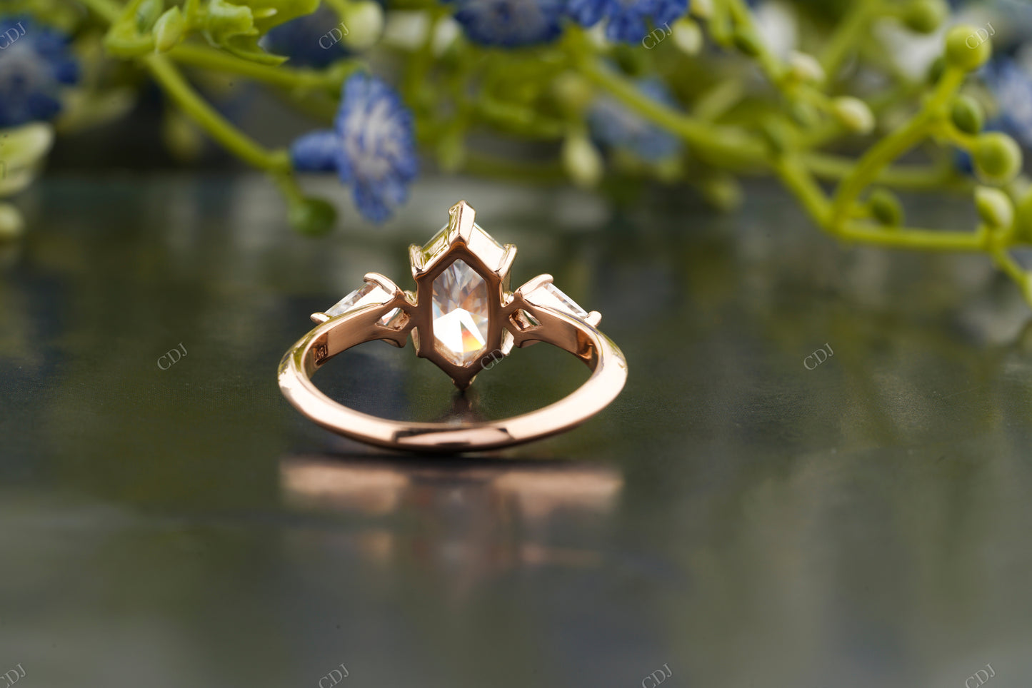 Hexagon Lab-Grown Diamond Trilogy Ring