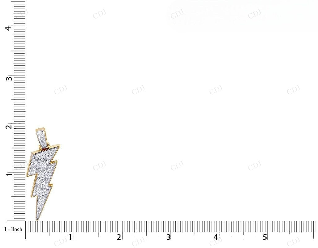 Classic 1 CTW Moissanite Silver Thunderbolt Pendant CustomDiamJewel