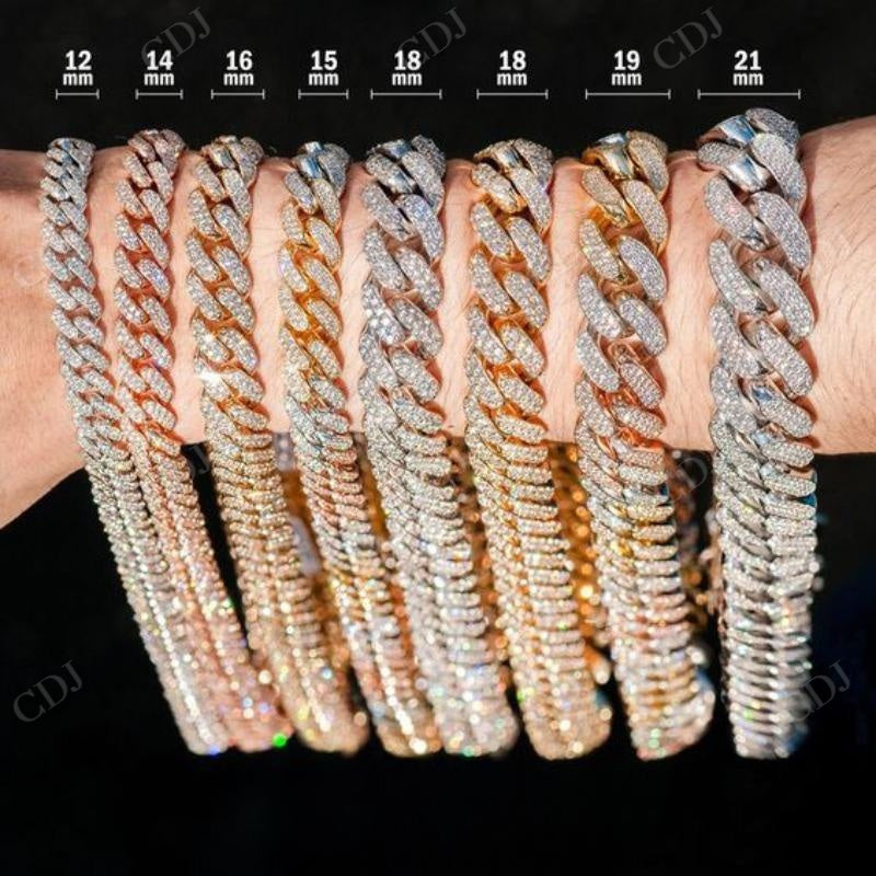 Moissanite Cuban Link Iced Out Chain CustomDiamJewel