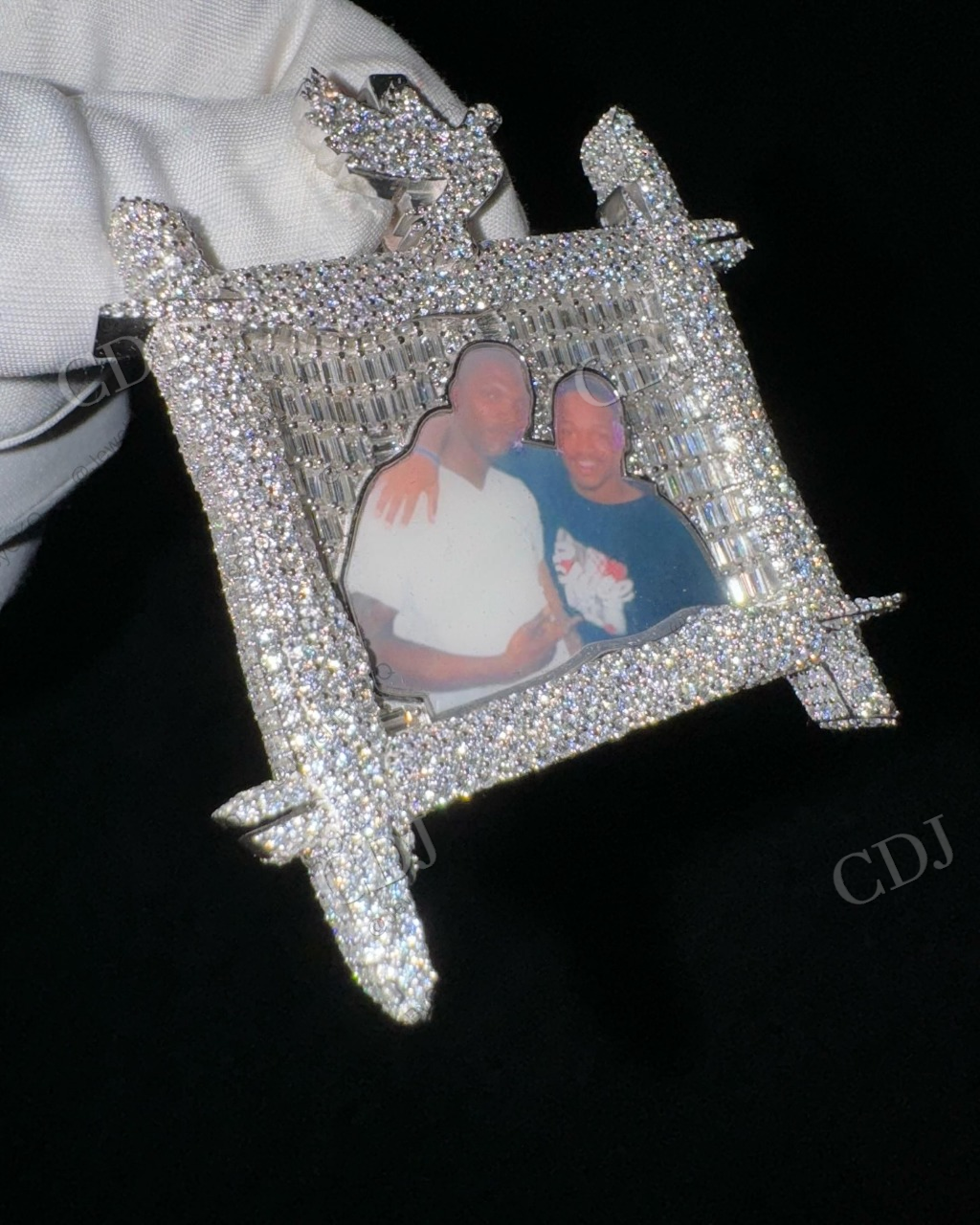 925 Silver Custom Photo Frame Pendant hip hop jewelry customdiamjewel