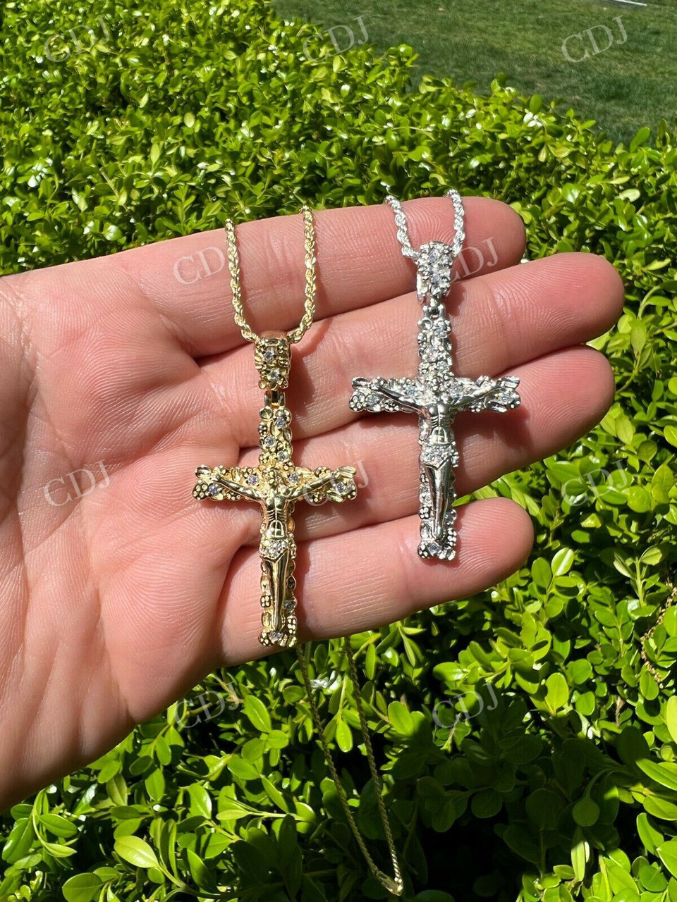 Iced Nugget Jesus On Cross Diamond Pendant customdiamjewel