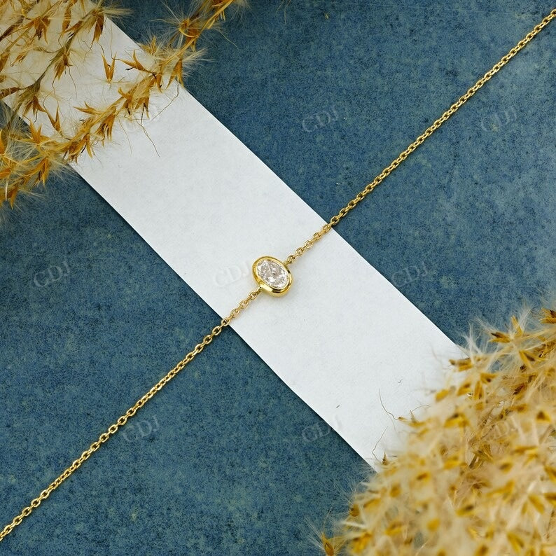 Oval And Pear Cut Lab Grown Diamond Adjustable Bracelet  customdiamjewel   