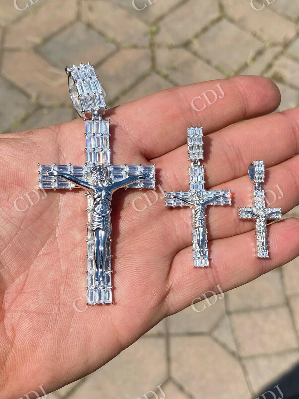 Baguette Diamond Cross With Jesus Pendant customdiamjewel