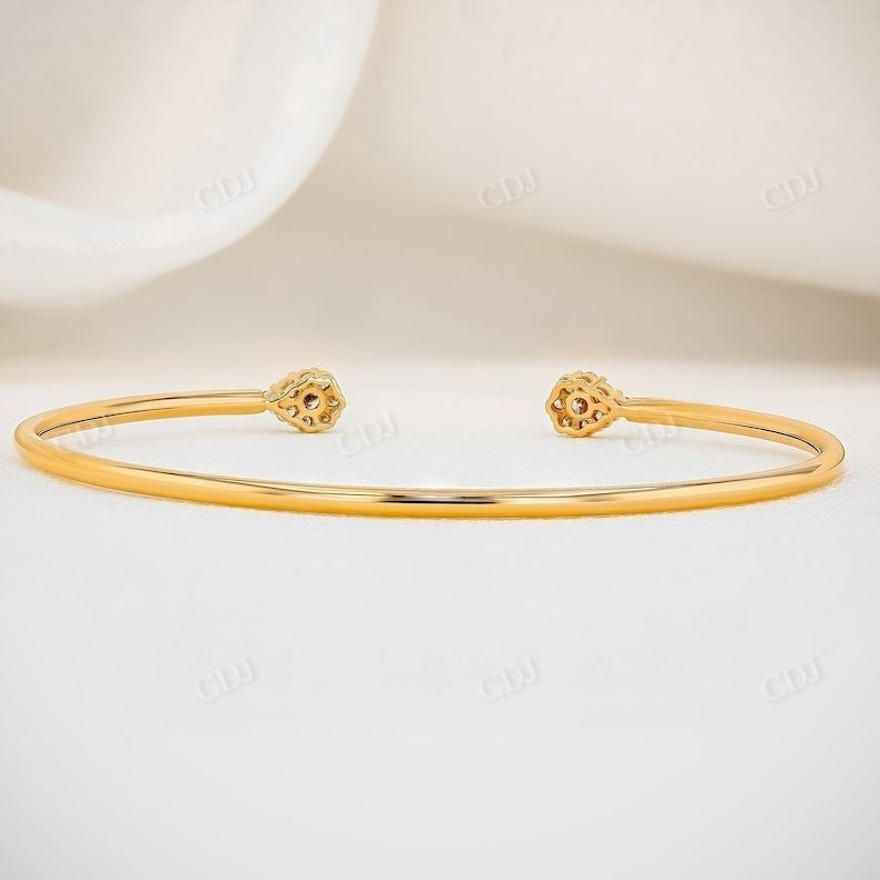 Pear And Marquise Shape Cluster CVD Diamond Bangle Bracelet customdiamjewel